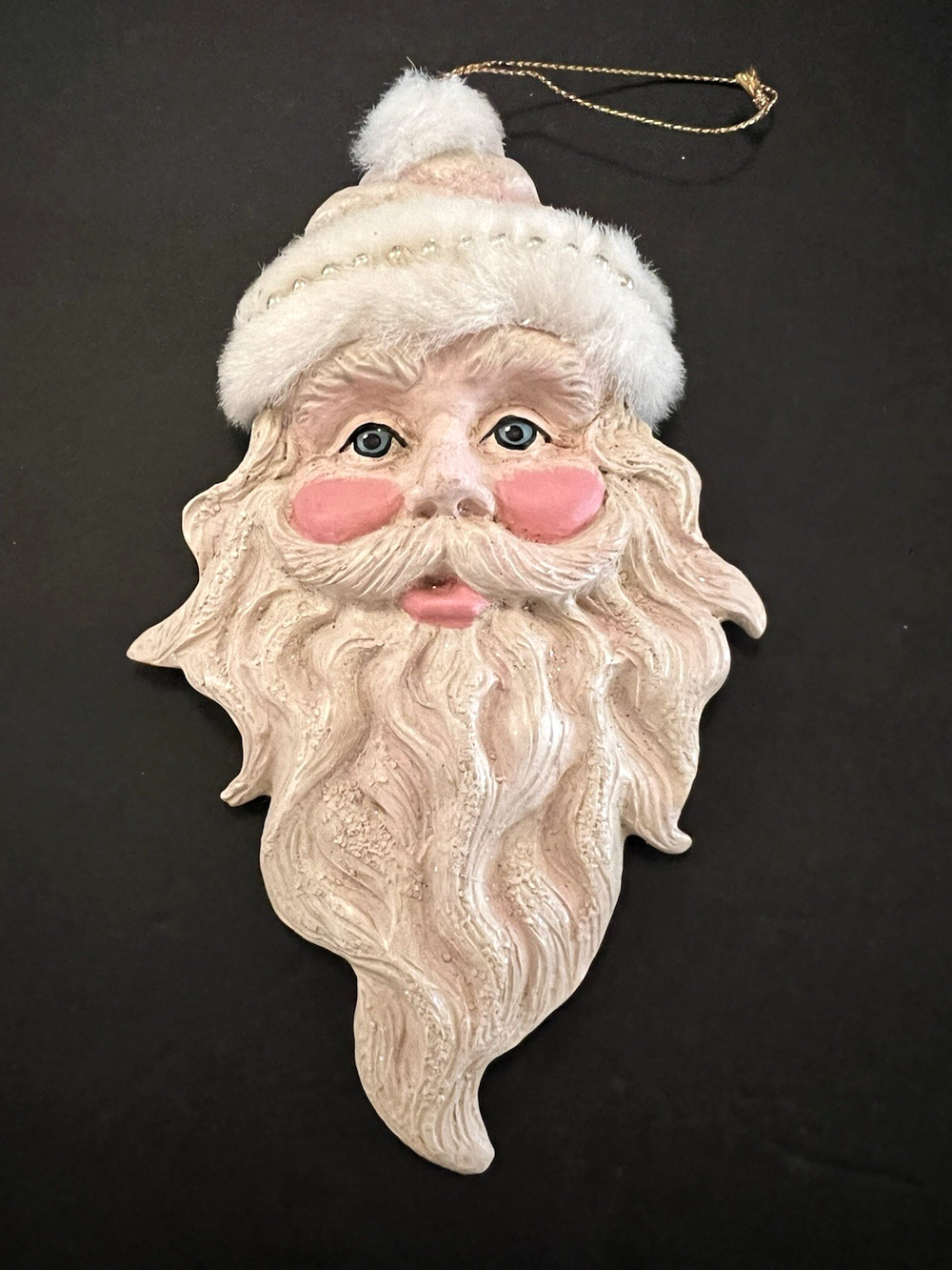 Vintage KURT ADLER NEW YORK Santa Face Head w/ Faux Fur Hat EXCELLENT